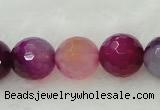 CAG419 15.5 inches 16mm faceted round agate beads Wholesale