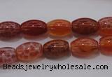 CAG4190 15.5 inches 8*12mm rice natural fire agate beads