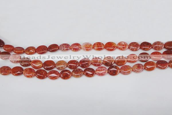 CAG4210 15.5 inches 8*10mm oval natural fire agate beads