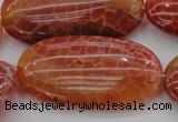 CAG4220 15.5 inches 25*50mm oval natural fire agate beads