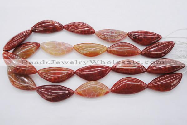 CAG4236 15.5 inches 18*39mm triangle natural fire agate beads