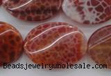 CAG4240 15.5 inches 22*30mm twisted oval natural fire agate beads