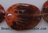 CAG4280 15.5 inches 28*39mm faceted freeform natural fire agate beads