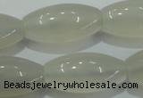 CAG4355 15.5 inches 15*30mm rice white agate beads wholesale