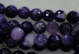 CAG436 15.5 inches 10mm faceted round dark purple agate beads