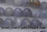 CAG4361 15.5 inches 6mm faceted round blue lace agate beads
