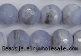 CAG4363 15.5 inches 10mm faceted round blue lace agate beads