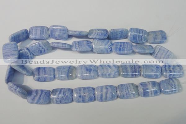 CAG4390 15.5 inches 18*25mm rectangle dyed blue lace agate beads