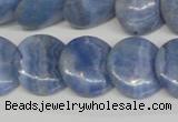 CAG4394 15.5 inches 20mm flat round dyed blue lace agate beads