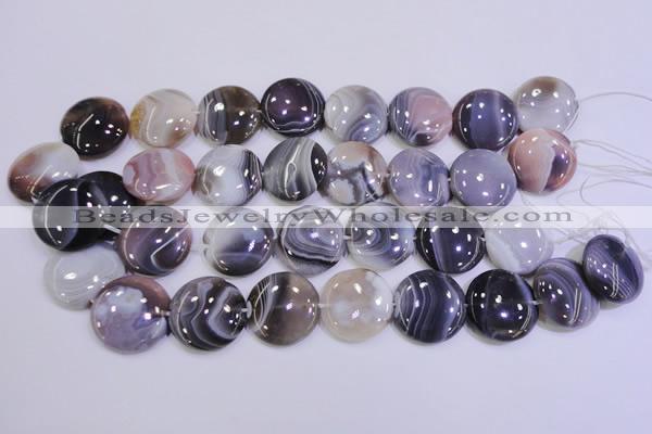 CAG4448 15.5 inches 25mm flat round botswana agate beads wholesale