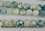 CAG4492 15.5 inches 8mm faceted round fire crackle agate beads