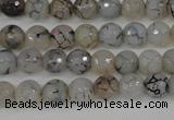 CAG4498 15.5 inches 8mm faceted round fire crackle agate beads