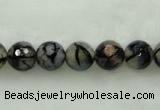 CAG451 15.5 inches 14mm faceted round agate beads Wholesale