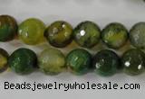 CAG4519 15.5 inches 10mm faceted round fire crackle agate beads