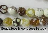 CAG4523 15.5 inches 10mm faceted round fire crackle agate beads