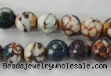 CAG4524 15.5 inches 10mm faceted round fire crackle agate beads