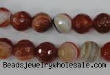 CAG4534 15.5 inches 10mm faceted round agate beads wholesale