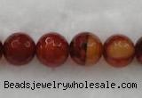 CAG454 15.5 inches 14mm faceted round agate gemstone beads Wholesale