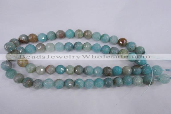 CAG4544 15.5 inches 12mm faceted round fire crackle agate beads