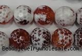 CAG4560 15.5 inches 14mm faceted round fire crackle agate beads