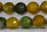 CAG4566 15.5 inches 14mm faceted round agate beads wholesale