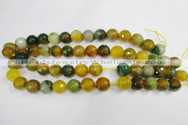 CAG4566 15.5 inches 14mm faceted round agate beads wholesale