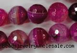 CAG4568 15.5 inches 14mm faceted round agate beads wholesale