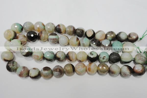 CAG4581 15.5 inches 16mm faceted round fire crackle agate beads