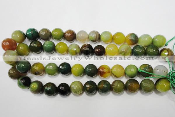 CAG4583 15.5 inches 16mm faceted round fire crackle agate beads