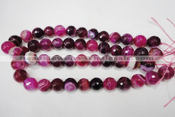 CAG4585 15.5 inches 16mm faceted round agate beads wholesale