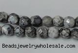 CAG4601 15.5 inches 4mm faceted round fire crackle agate beads