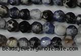 CAG4602 15.5 inches 4mm faceted round fire crackle agate beads