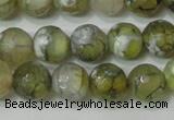 CAG4627 15.5 inches 6mm faceted round fire crackle agate beads