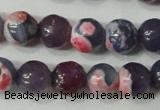 CAG4635 15.5 inches 6mm faceted round fire crackle agate beads