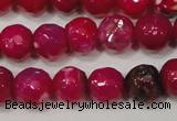 CAG4638 15.5 inches 6mm faceted round fire crackle agate beads