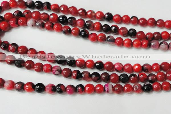 CAG4639 15.5 inches 6mm faceted round fire crackle agate beads