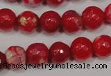 CAG4640 15.5 inches 6mm faceted round fire crackle agate beads