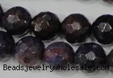 CAG4646 15.5 inches 8mm faceted round fire crackle agate beads