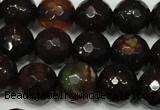 CAG4649 15.5 inches 8mm faceted round fire crackle agate beads