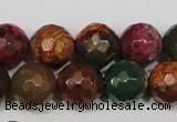 CAG4650 15.5 inches 8mm faceted round fire crackle agate beads