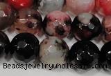 CAG4652 15.5 inches 8mm faceted round fire crackle agate beads