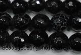 CAG4658 15.5 inches 8mm faceted round fire crackle agate beads