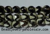 CAG4673 15.5 inches 8mm faceted round tibetan agate beads wholesale