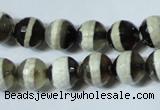 CAG4677 15.5 inches 10mm faceted round tibetan agate beads wholesale