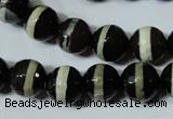 CAG4678 15.5 inches 12mm faceted round tibetan agate beads wholesale