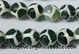 CAG4692 15.5 inches 12mm faceted round tibetan agate beads wholesale