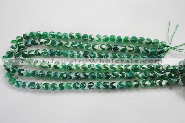 CAG4698 15.5 inches 8mm faceted round tibetan agate beads wholesale