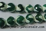 CAG4701 15.5 inches 10mm faceted round tibetan agate beads wholesale