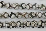 CAG4705 15 inches 8mm faceted round tibetan agate beads wholesale