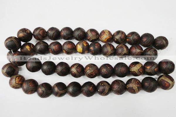 CAG4768 15 inches 16mm round tibetan agate beads wholesale